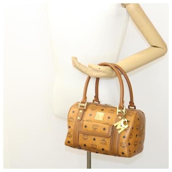 Authentic MCM Visestos BOSTON Bag Cognac - Picture 4 of 13